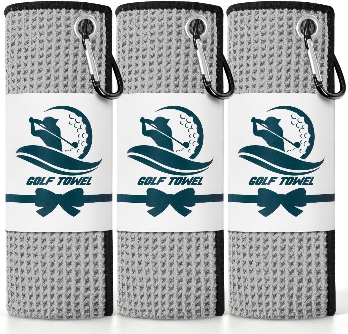 Golf handdoeken 3 pack 16"x16" - microfiber wafelpatroon - sneldrogend - superieure waterabsorptie - ShopVlot