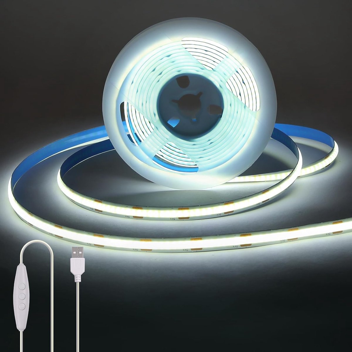 COB-ledstrip 3 meter - rechte USB-aansluiting - vier hoekverbindingen - veelzijdig verlichtingsoplossing - ShopVlot