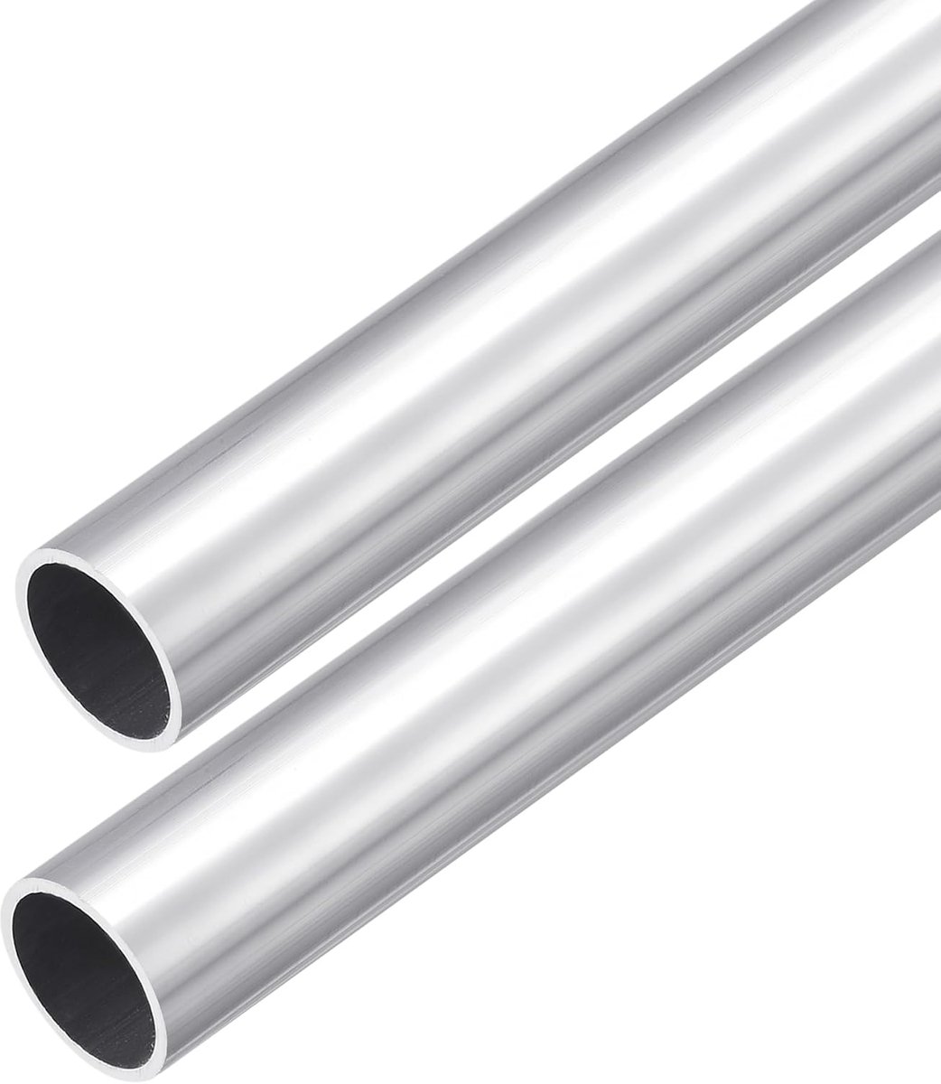 DMiotech 2pcs (21mm OD x 18mm ID) 6063 Aluminum Round Tube 300mm Length Industry Metal Tube for Machinery Frame - ShopVlot