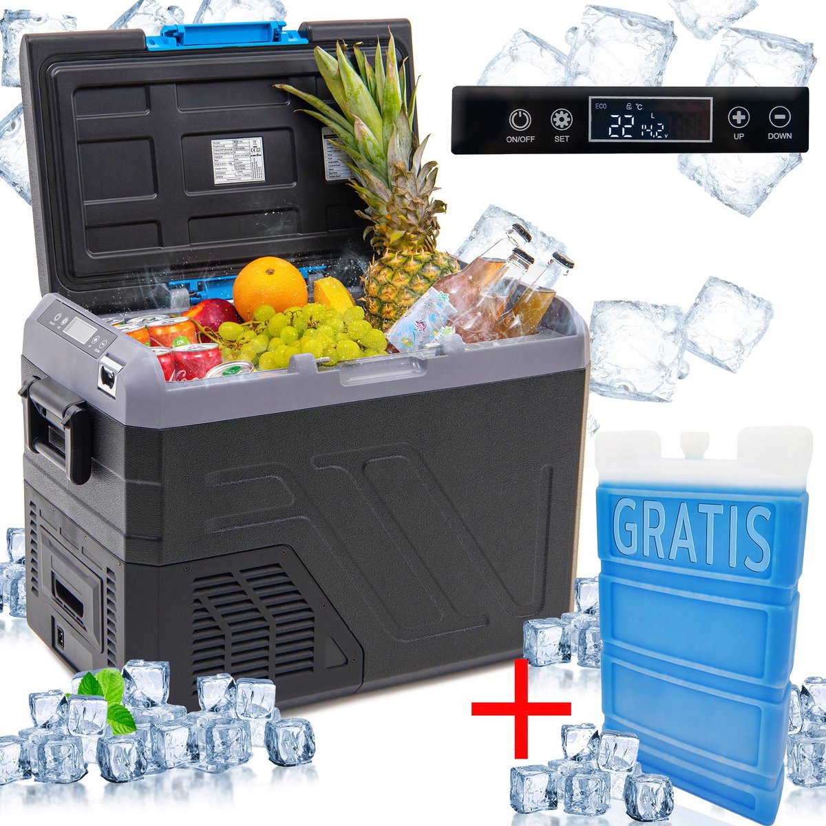 Draagbare Koelbox Vriezer 35L -20°C 12-24V met Display