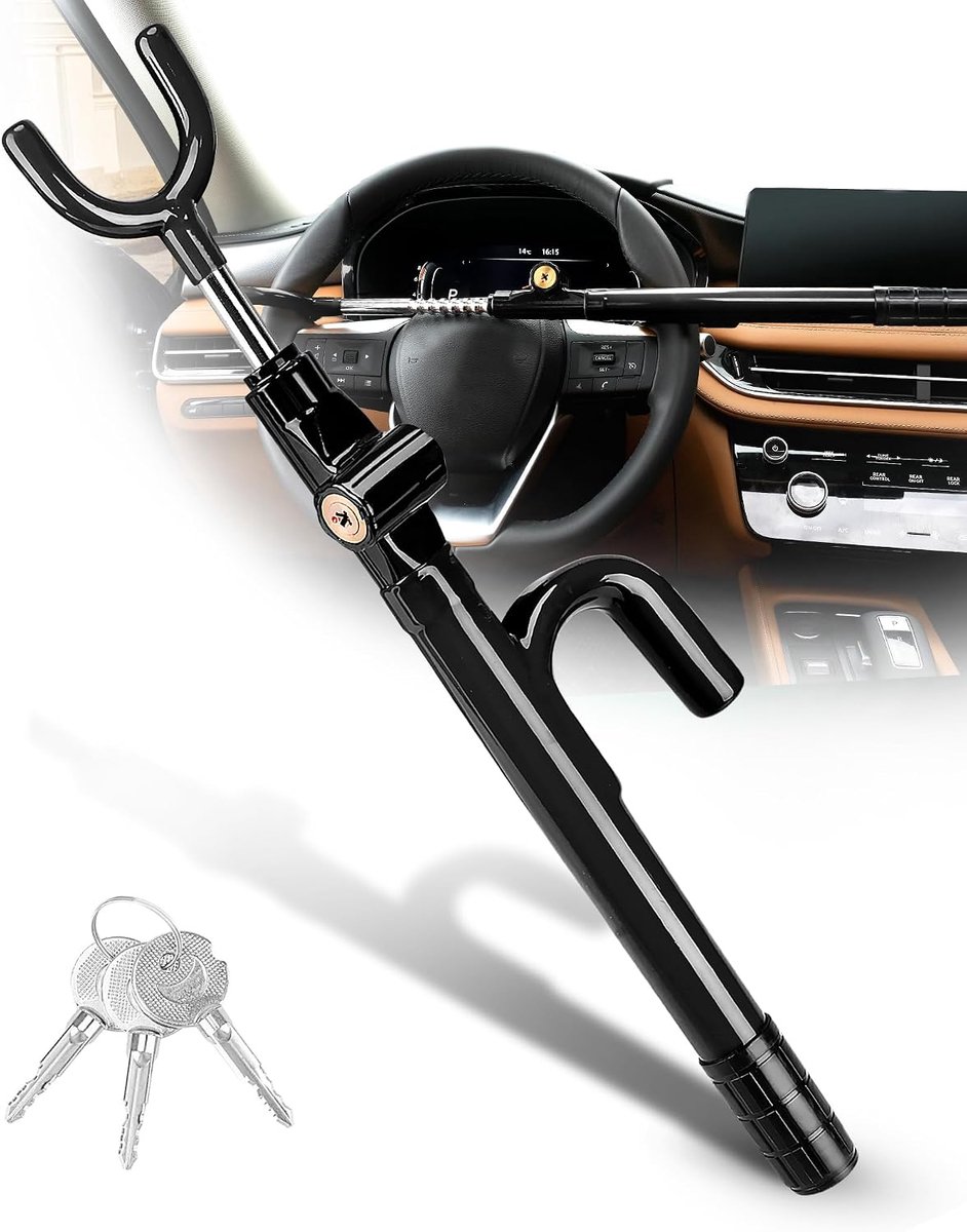 Tevlaphee Steering Wheel Lock(Black) - ShopVlot