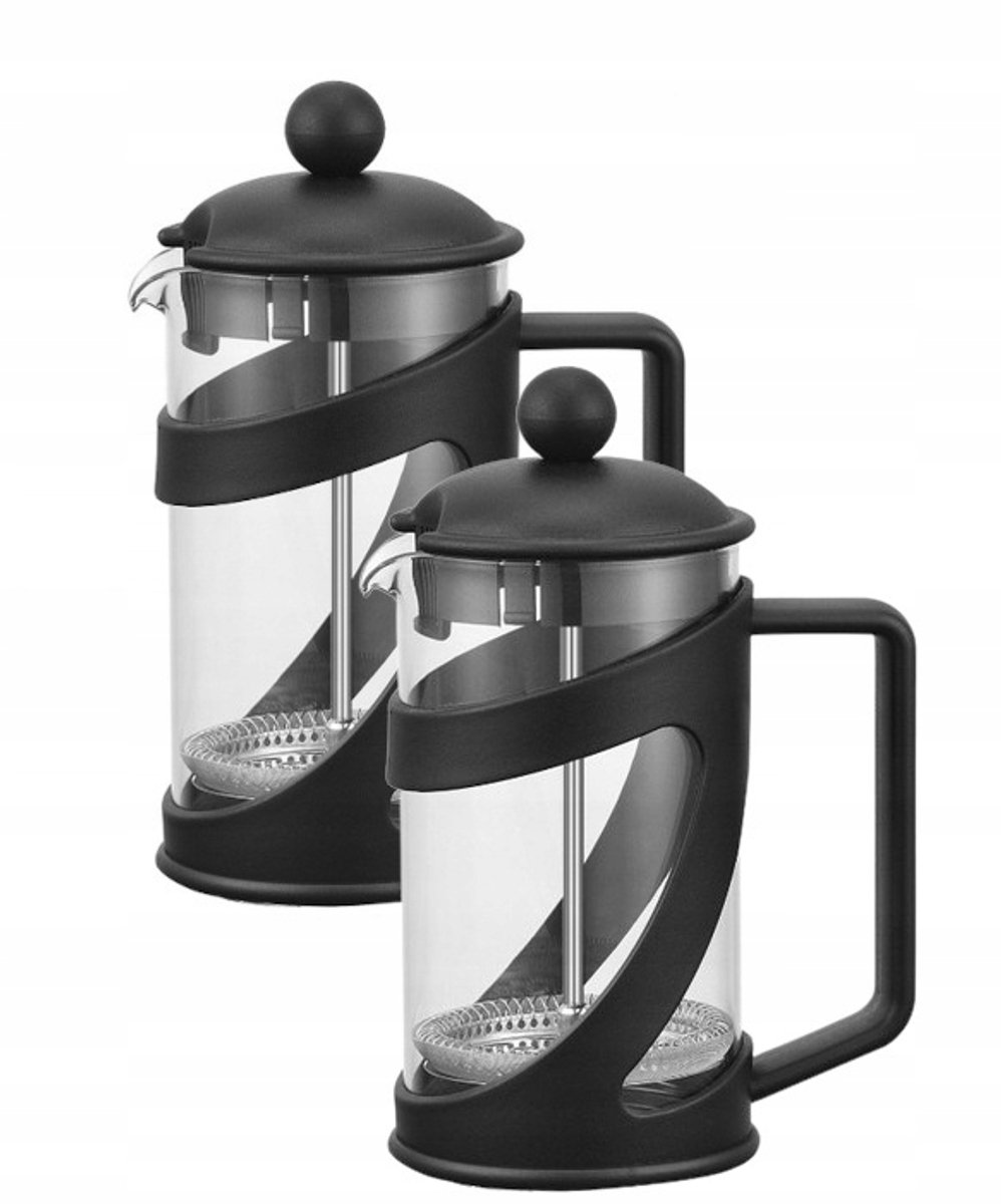 2x Glazen Koffie- en Theepot met Filter 1L