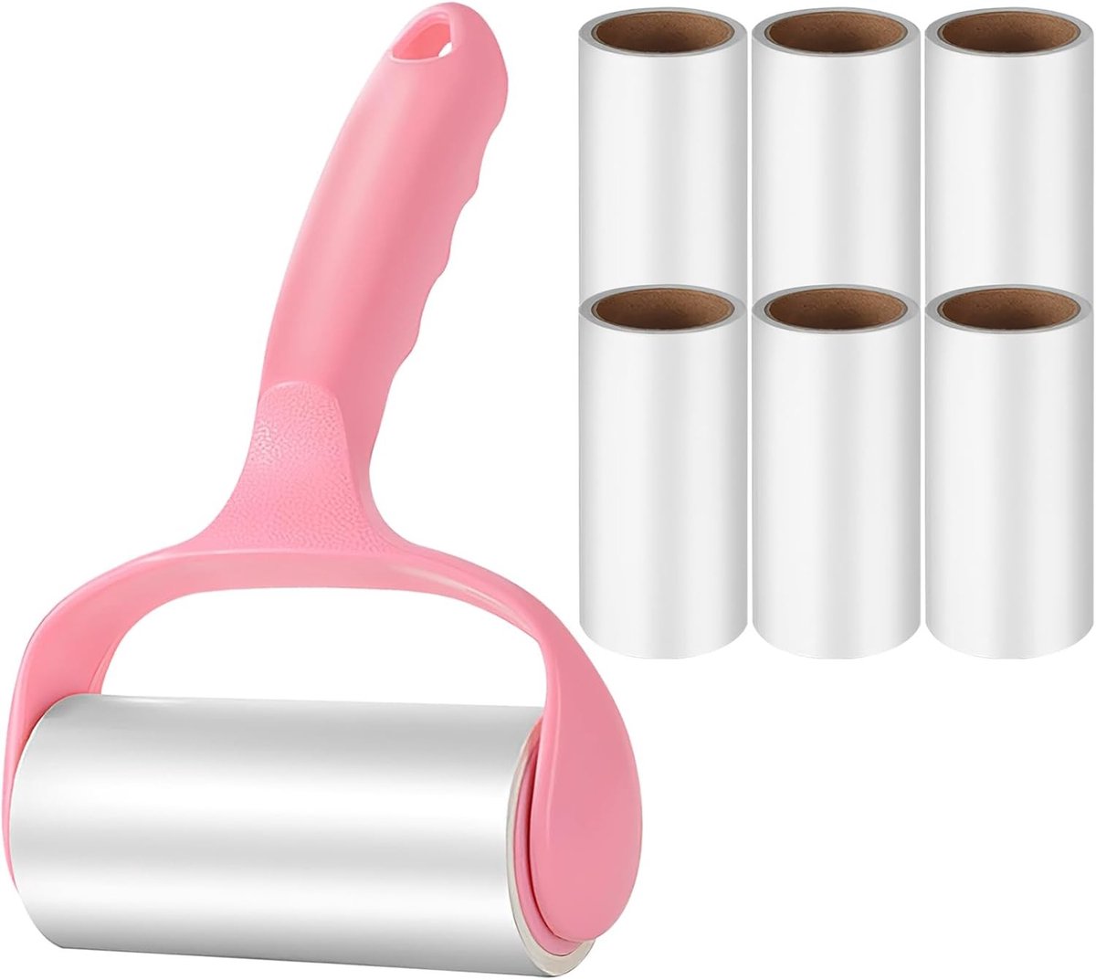 Pluizenverwijderaar - Wit - 10 cm breed - Extra Kleverig met 6 Reserve Rollen - Voor Kleding en Huisdieren