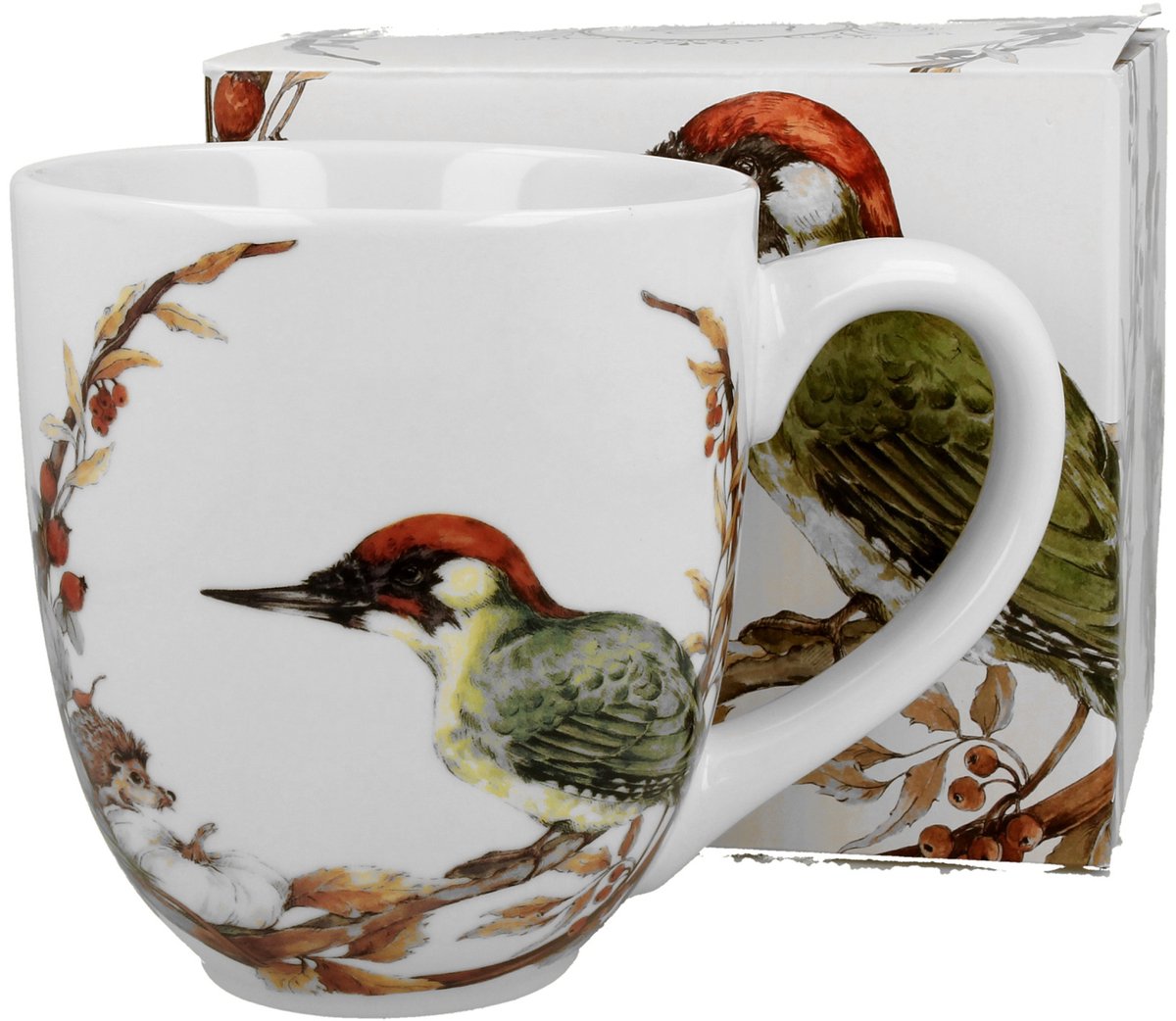 XXL Mok 950 ml - Gesigneerde Specht, Nieuw Bone China Porselein