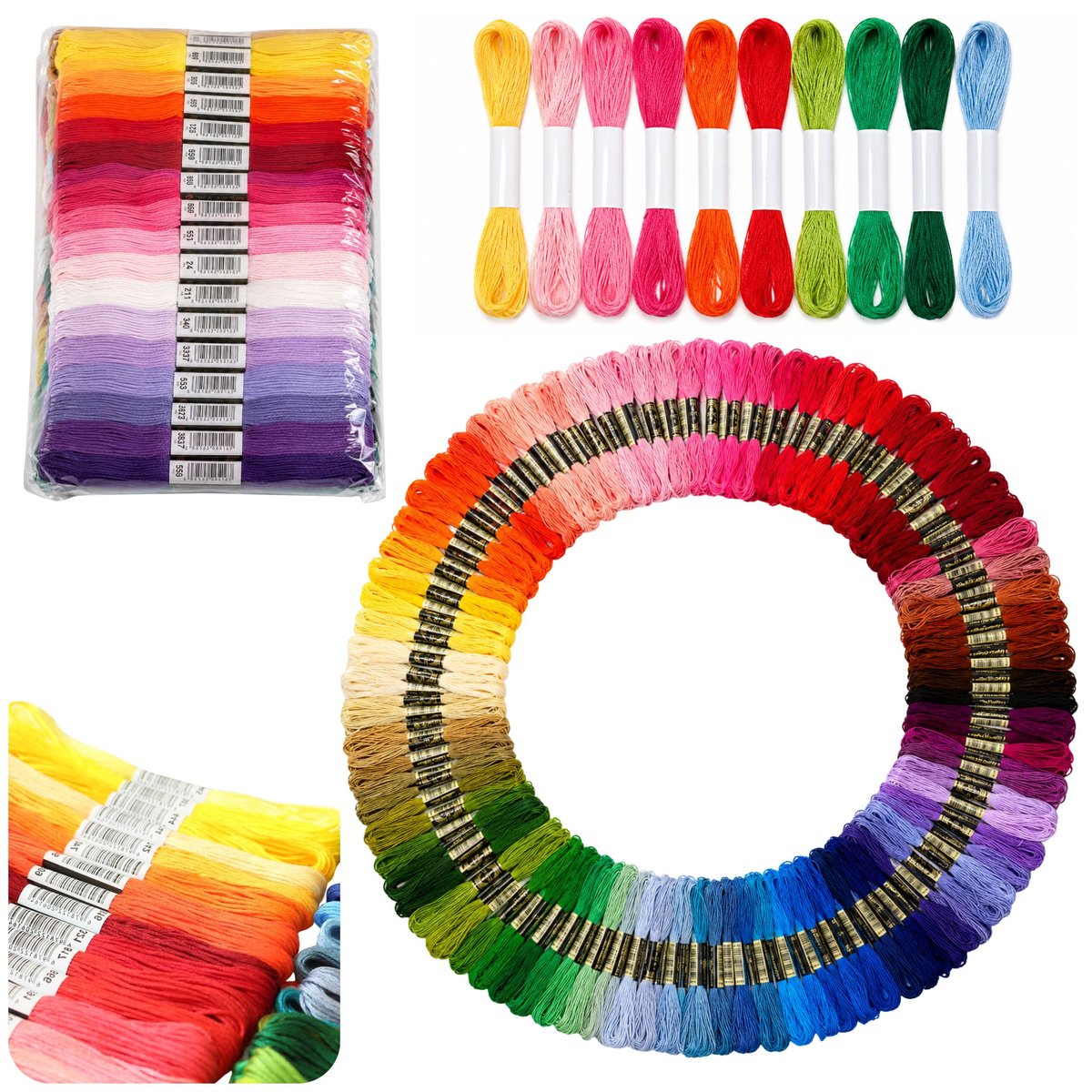 Borduurgarenset Borduurgaren Gekleurde Draden Mix 150 St.