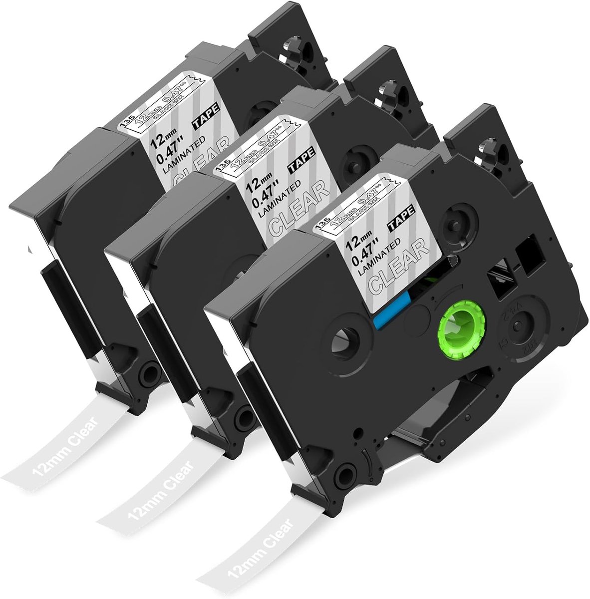 MarkField 3x TZe-135 12mm Clear Compatible with Brother P touch Label Tape - ShopVlot