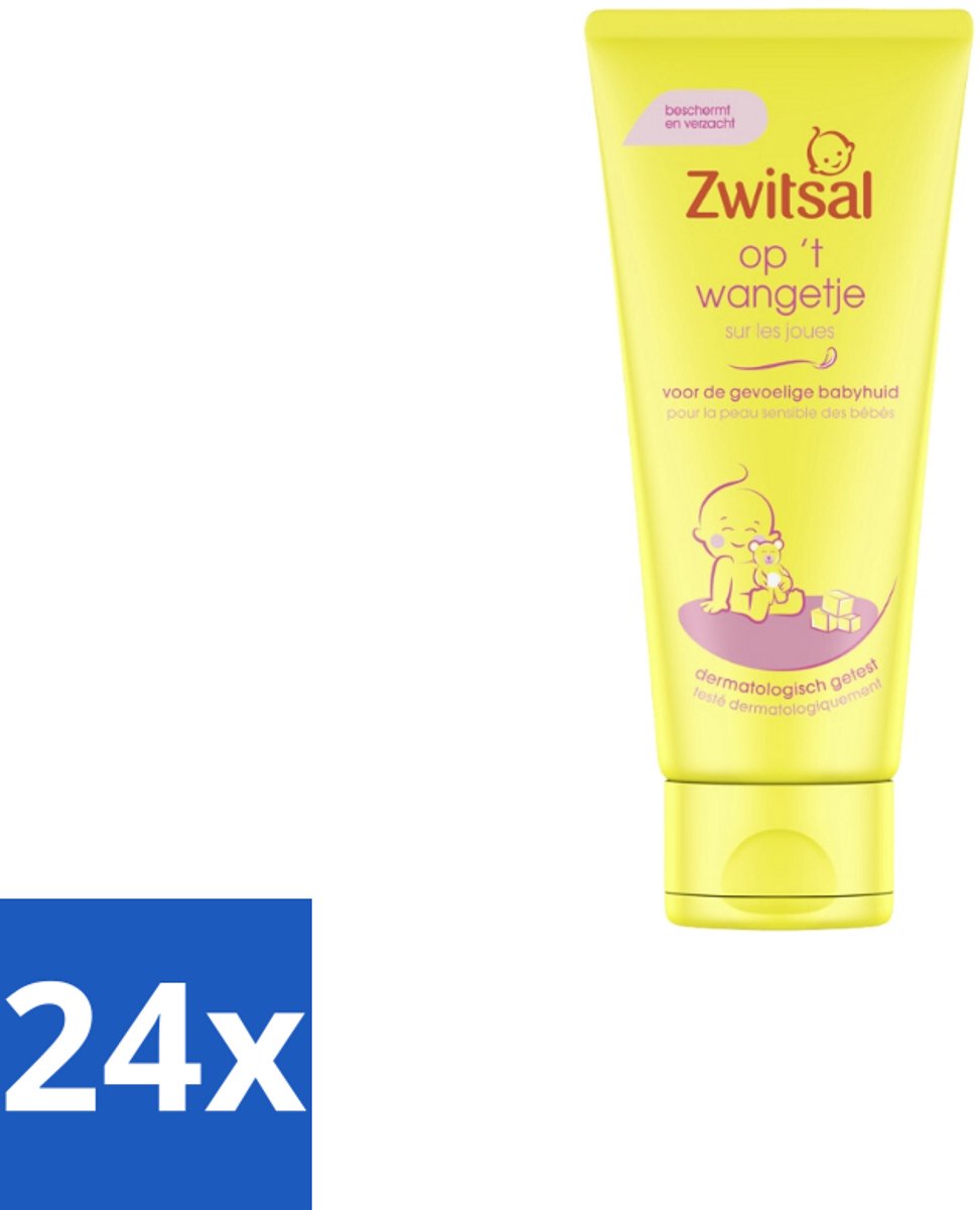 24 x Zwitsal - Op 't Wangetje - Gezichtscrème voor Baby’s - Gevoelige Babyhuid - 100 ml - Babyhuid - Gezichtscrème - Babyverzorging - Gevoelige Huid - Bescherming