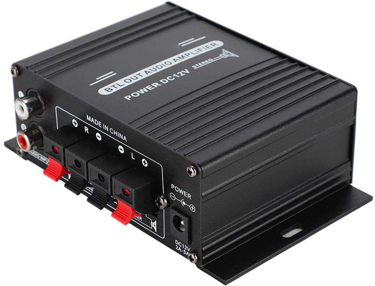 Audioversterker 40W - Aluminium behuizing - FM radio - Duidelijk geluid voor speakers - ShopVlot