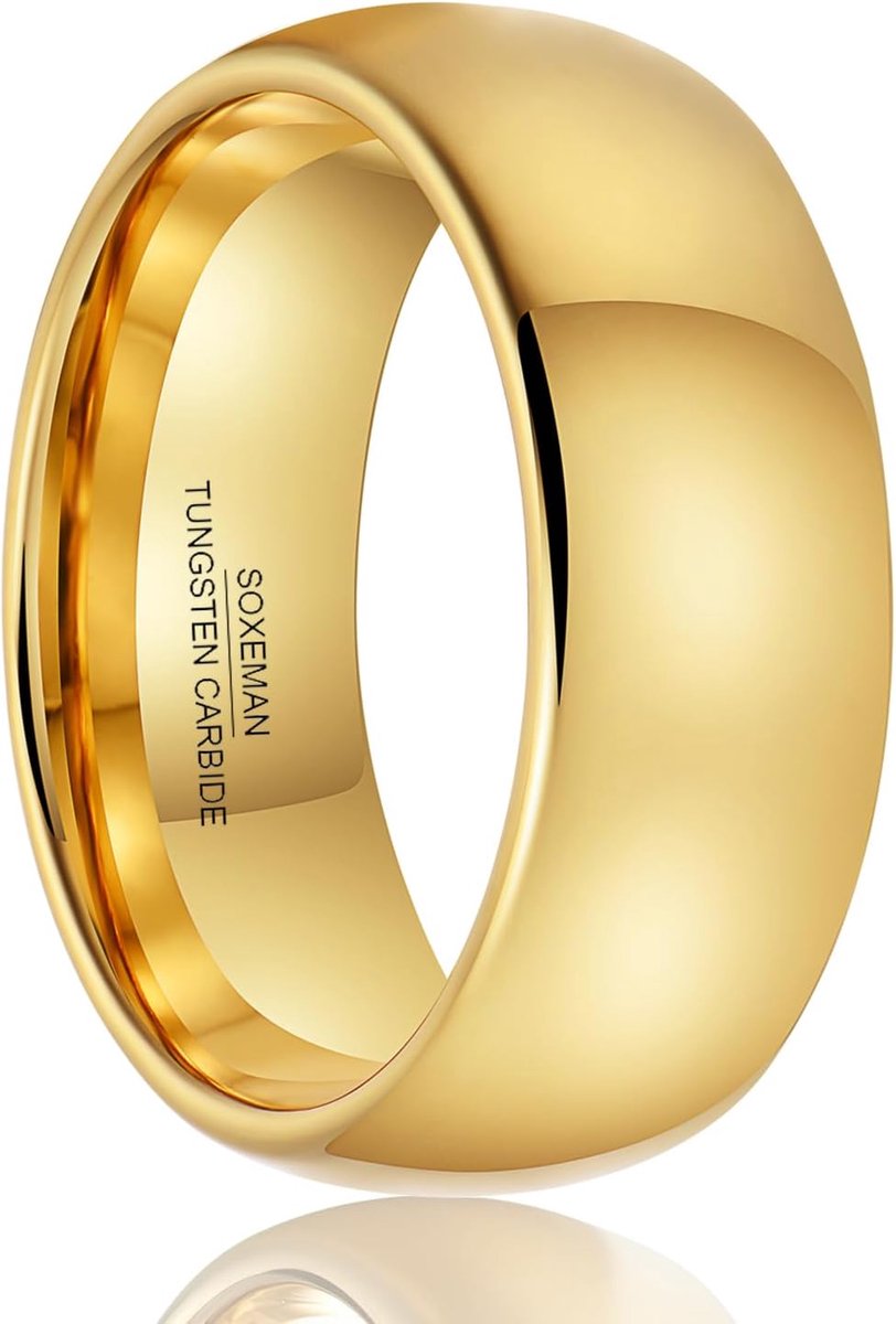 Tungsten stalen ring 8mm - gebogen en glad - klassieke trouwringen - perfect voor koppels - ShopVlot