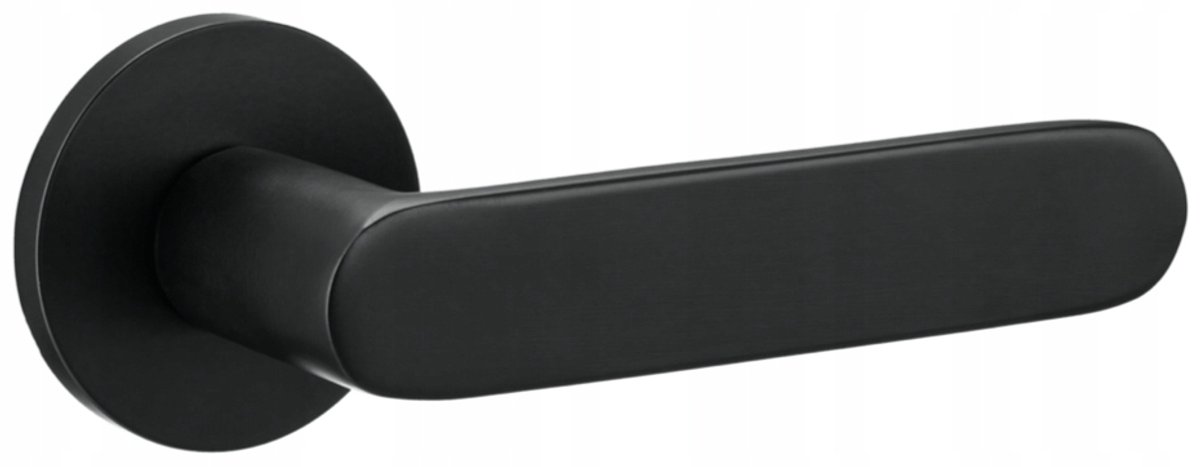 Moderne zwarte deurklink Nora, zwart, met slanke rozet