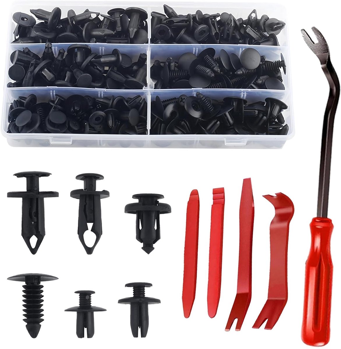 190 pcs auto clips set - kunststof klemmen - universeel - ideaal voor carrosseriewerk - ShopVlot