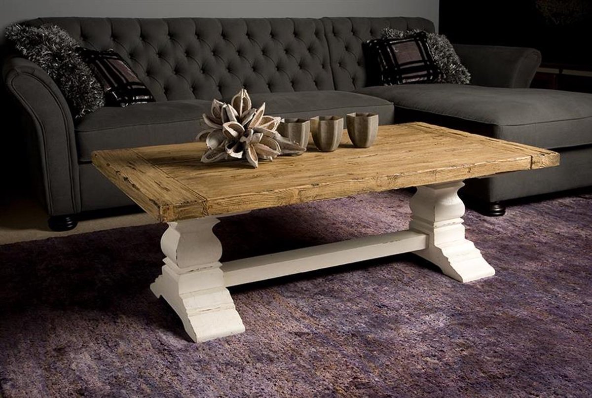 Tower Living Salontafel Amanda - Rechthoek Wit Hout - 135x75x45cm