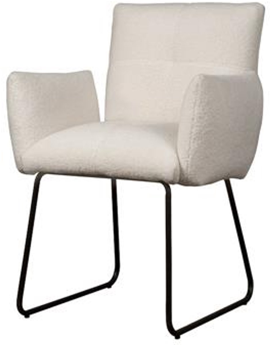 Tower Living Eetkamerstoel Dante - Wit Stof - 67x70x88cm