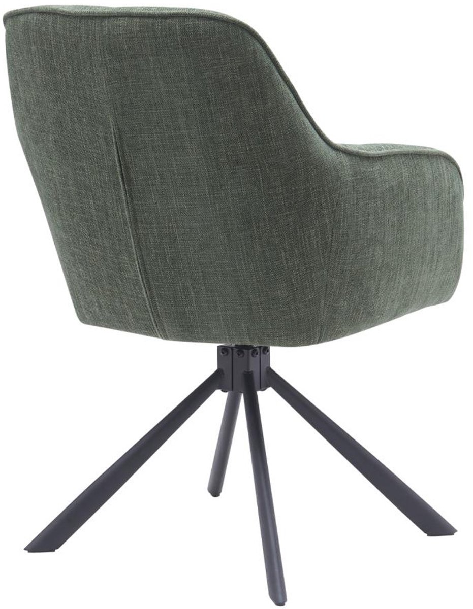 Giga Living Eetkamerstoel Select Avola - Donkergroen - Metaal & Polyester - Set van 2