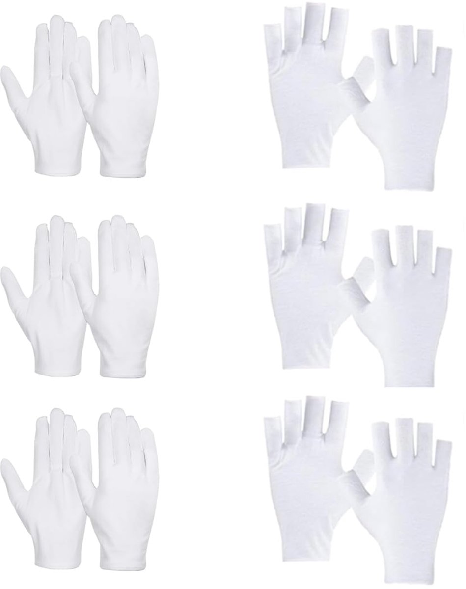 Zomerhandschoenen 6 paar - Katoen - Vingerloos en volledig - Ideaal voor autorijden en fietsen - ShopVlot