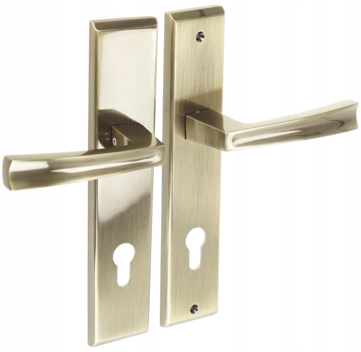 Buitendeur klink Queen 72mm patina links, met blindschild