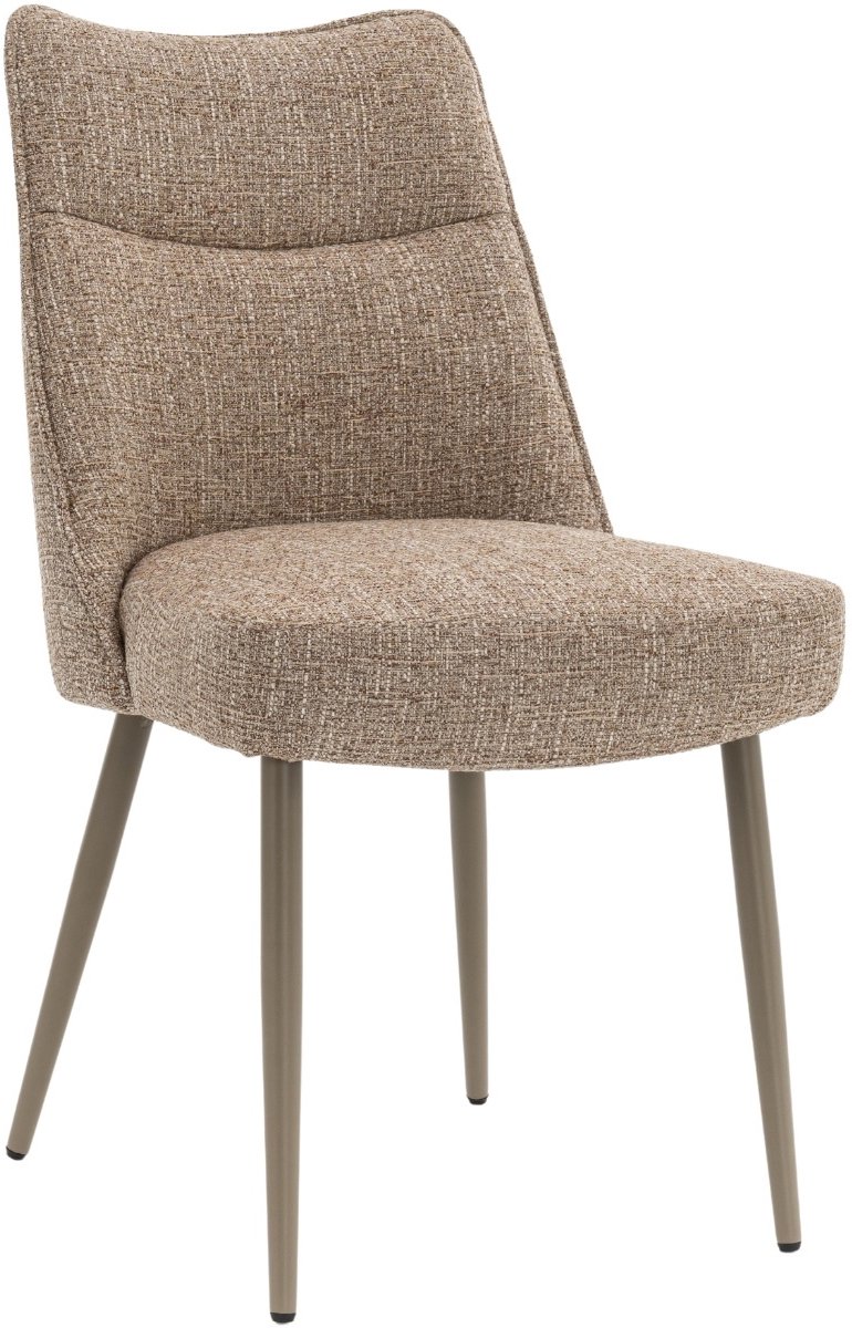DÉJA Living Eetkamerstoel Meau - Taupe/Taupe - Zithoogte 47cm - Set van 2