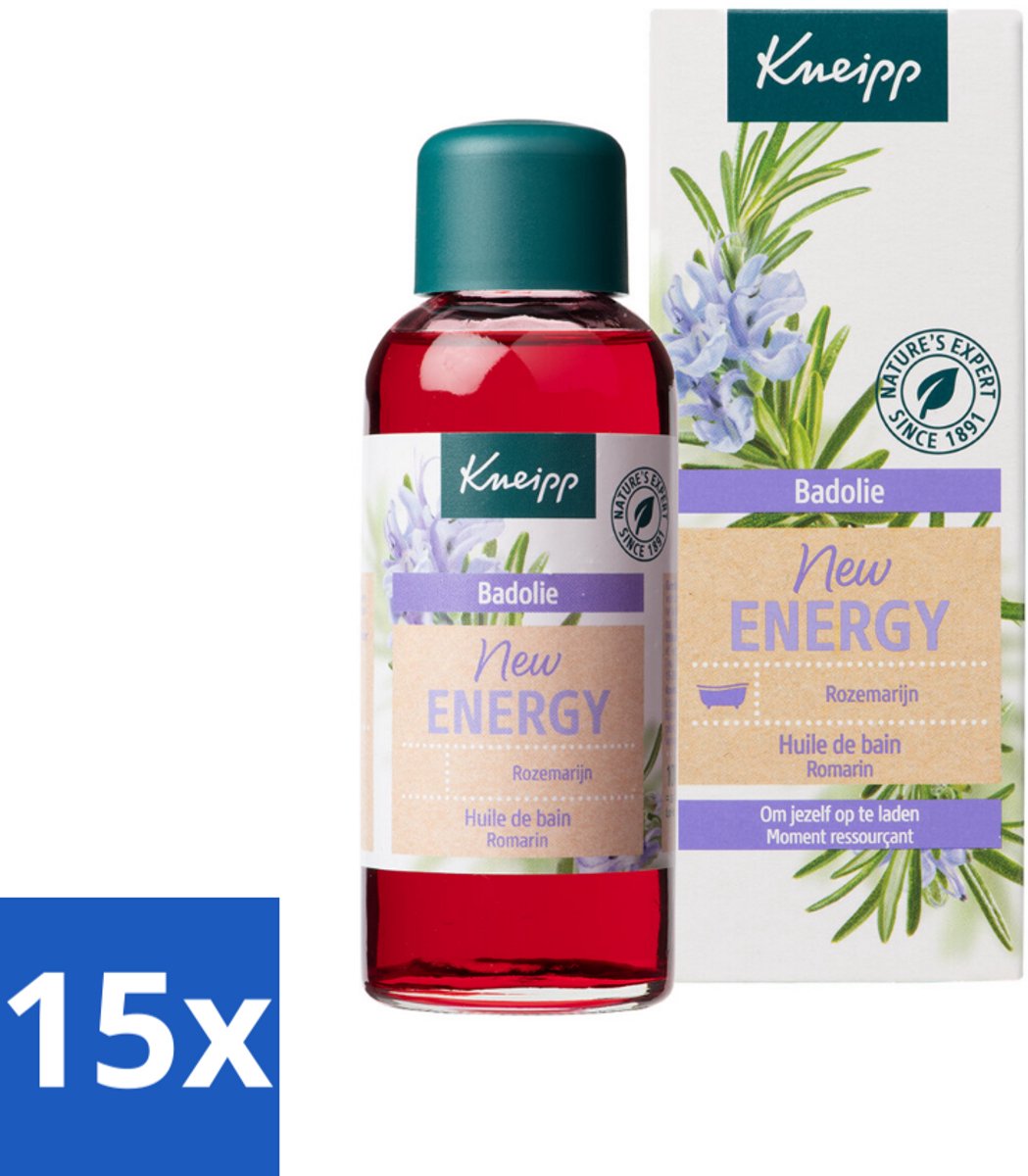 15 x Kneipp - Badolie - Rozemarijn - Voor nieuwe energie - 100 ml - Voordeelverpakking - 15 stuks