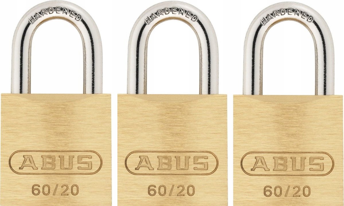 Merkloze Messing Hangsloten 3 Stuks met Stalen Beugel - Eén Sleutel Systeem