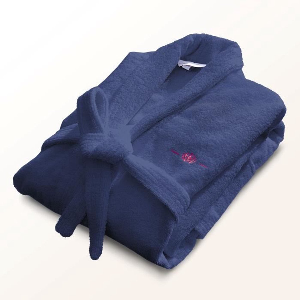 Badjas - BADTIJD - Maat L - 100% katoen 500 g/m² - Zacht, absorberend, unisex - Blauw
