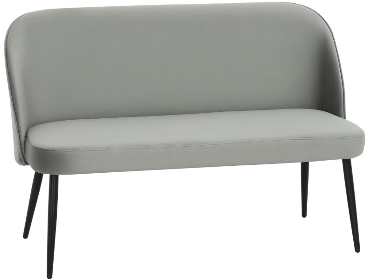 DESMIU Zitbank 127 cm - 2-Zits Met Gebogen Rugleuning En Verstelbare Voeten - Voor Woonkamer, Leeshoek En Slaapkamer - Fluweelachtige Stof Grijs