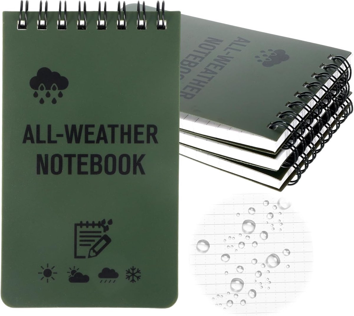 Write in the Rain, 4 Pack Waterproof Notebook, Field Notes, Pocket Notebook for Outdoor Adventures, Rain Day Shooting - ShopVlot