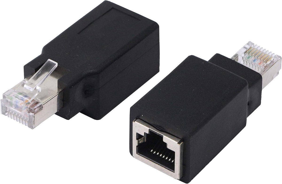 Ethernet Crossover Adapter - CAT6 Stekker naar Stekker - Bescherming voor netwerkaansluiting - ShopVlot