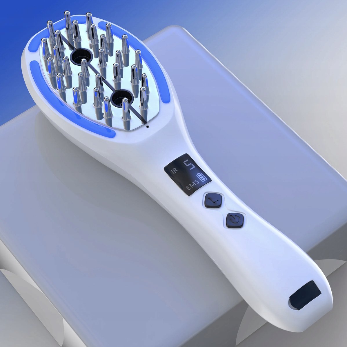 Nano Gold Professionele Foto-Ionische Haarborstel met LED & EMS