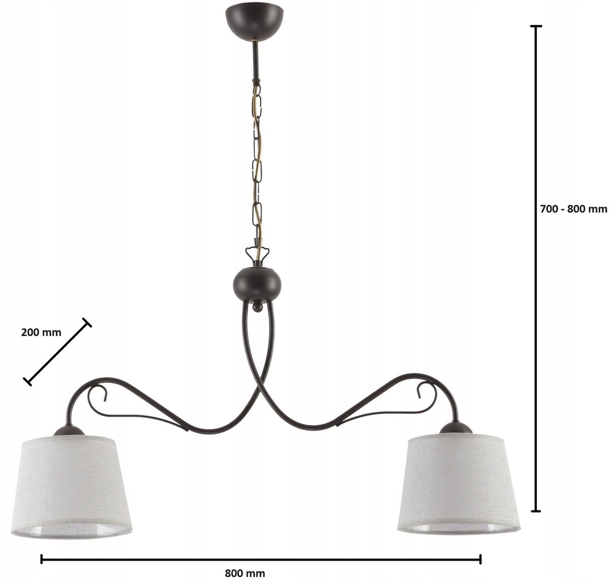KAMELIA 2-lichts hanglamp wengé 1360