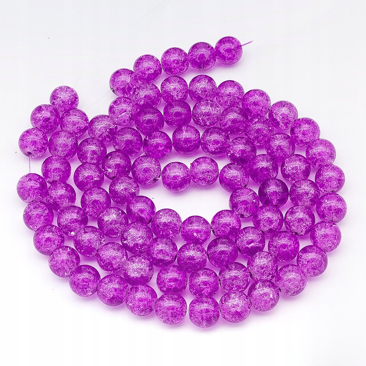 Merloos Glazen Krakel Kralen, Rond, Lila 10mm, 80 stuks