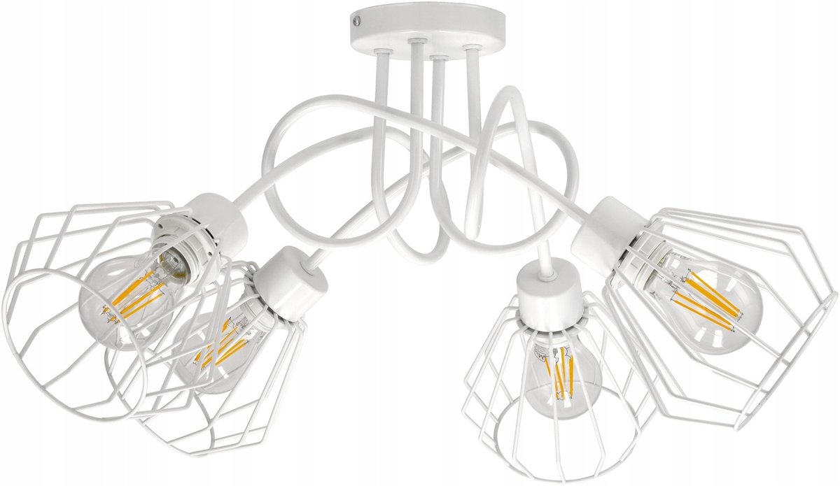 Hanglamp Loft Diamant Wit Metaal 4x E27