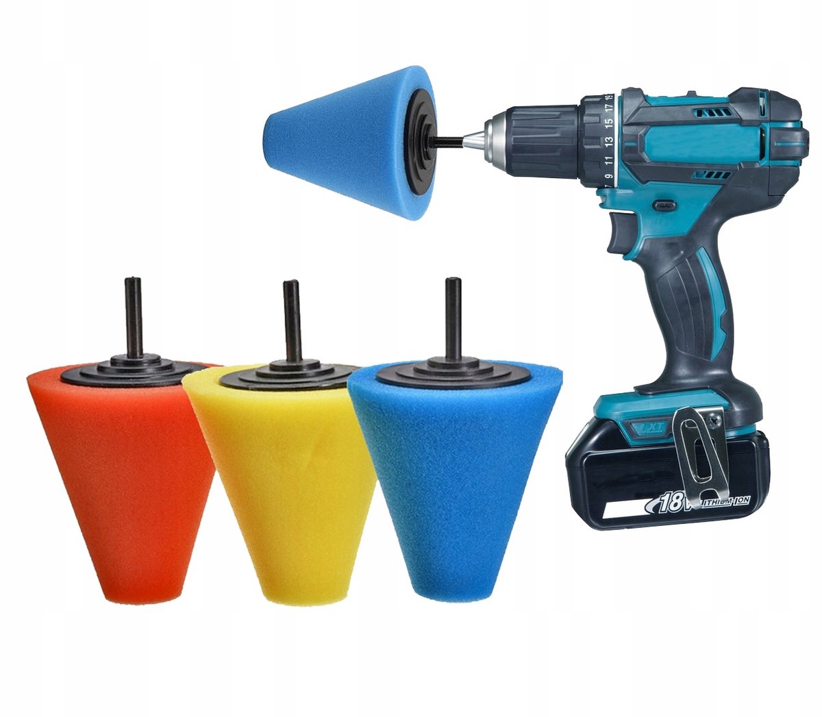 Merkloze Polijstschuim Set - 3 stuks voor Boormachine