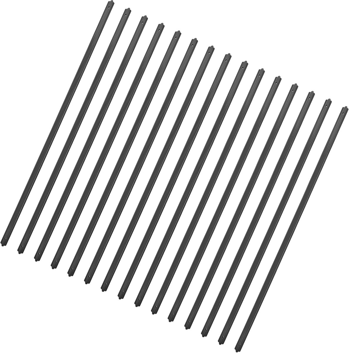 Aluminium Balusters 82 cm Recht, Matzwart Hekwerk Spijlen met Ribbels, 50 Stuks