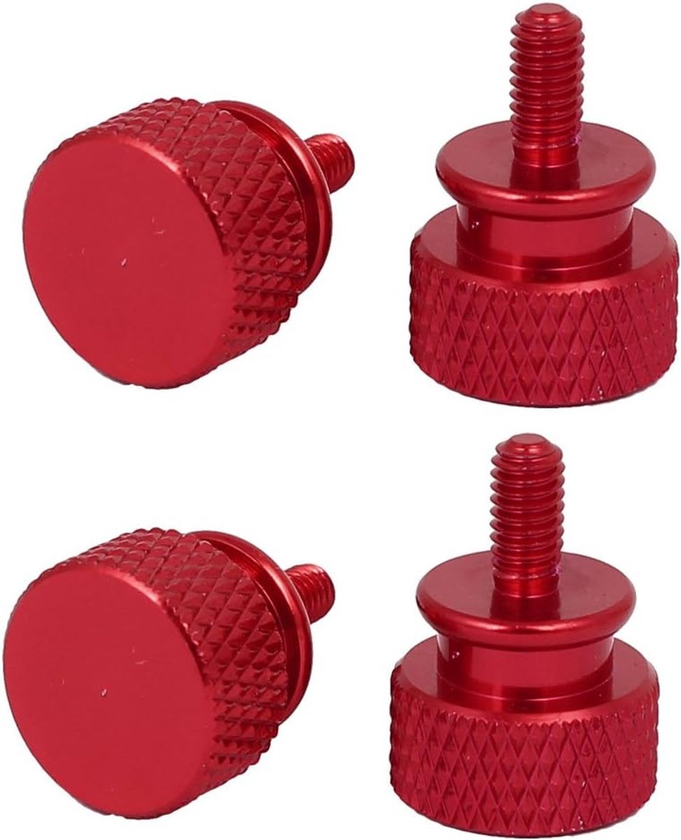 sourcingmap Computer PC Case M3x7mm Aluminum Knurled Thumb Screws Wine Red 4pcs - ShopVlot