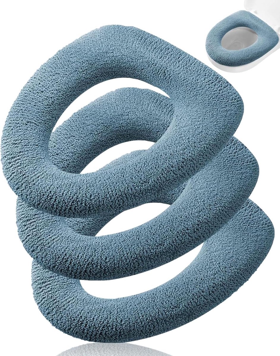 Toiletbrilhoes set van 3 - polyester - warm en zacht - eenvoudig te installeren - ShopVlot