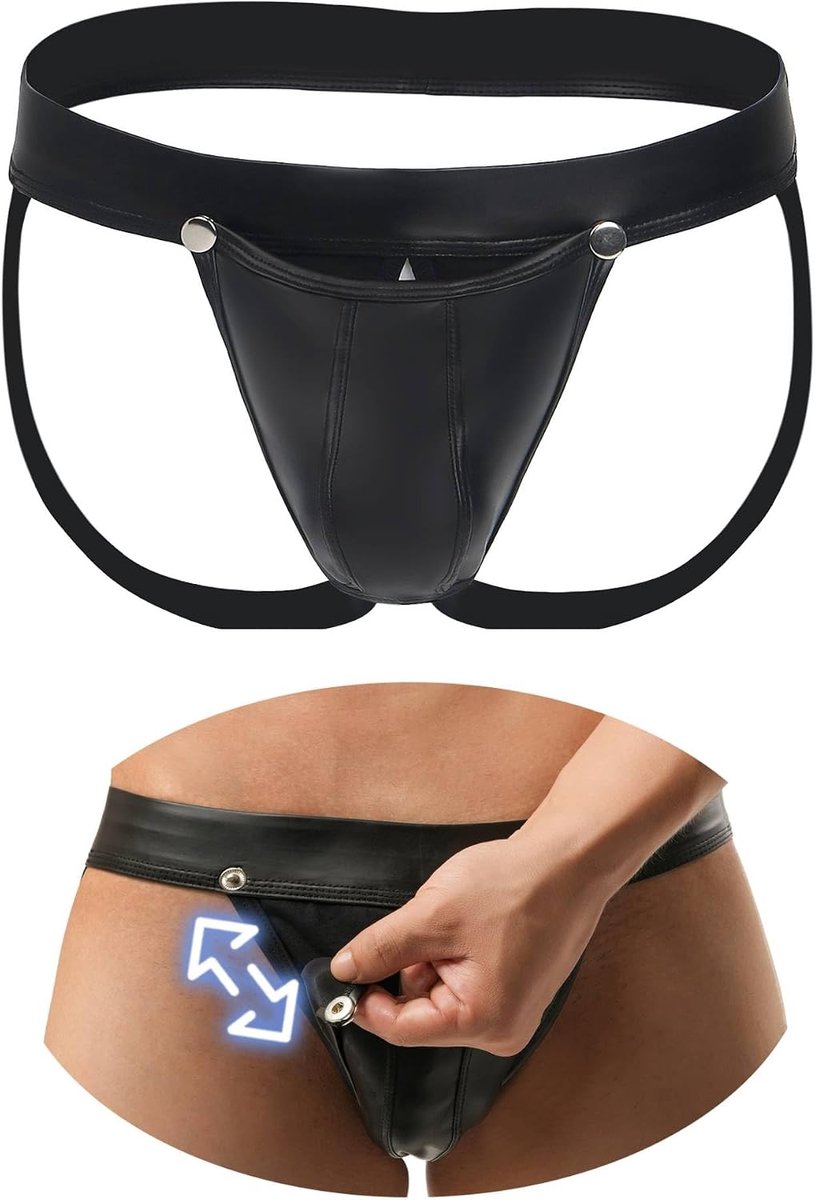 Jockstrap Plus Size - PU Leer - Open achterkant - Sexy uitstraling - ShopVlot