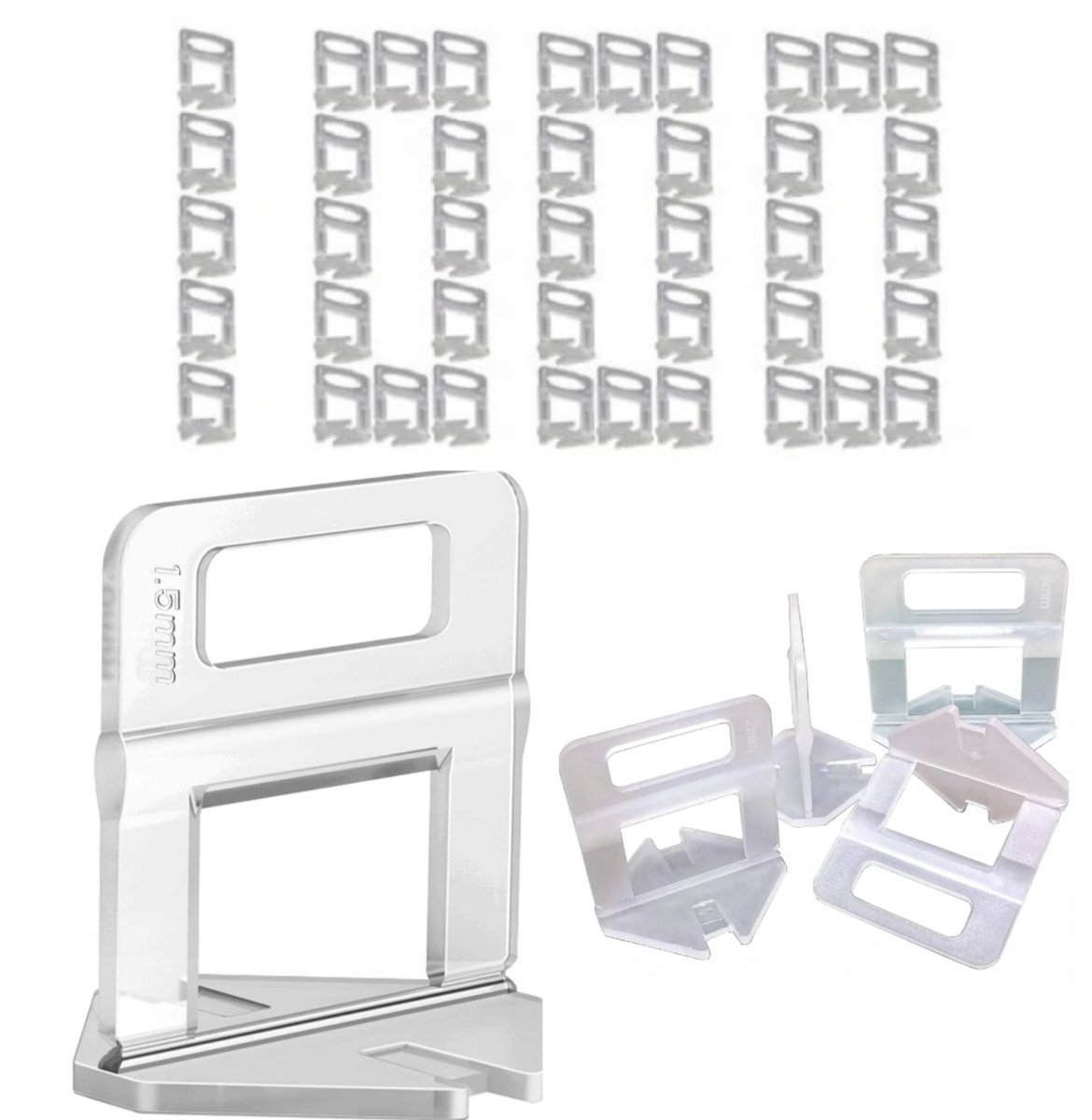 1000x Tegelnivelleringsclips 1,5mm - Sterke, Professionele Kwaliteit