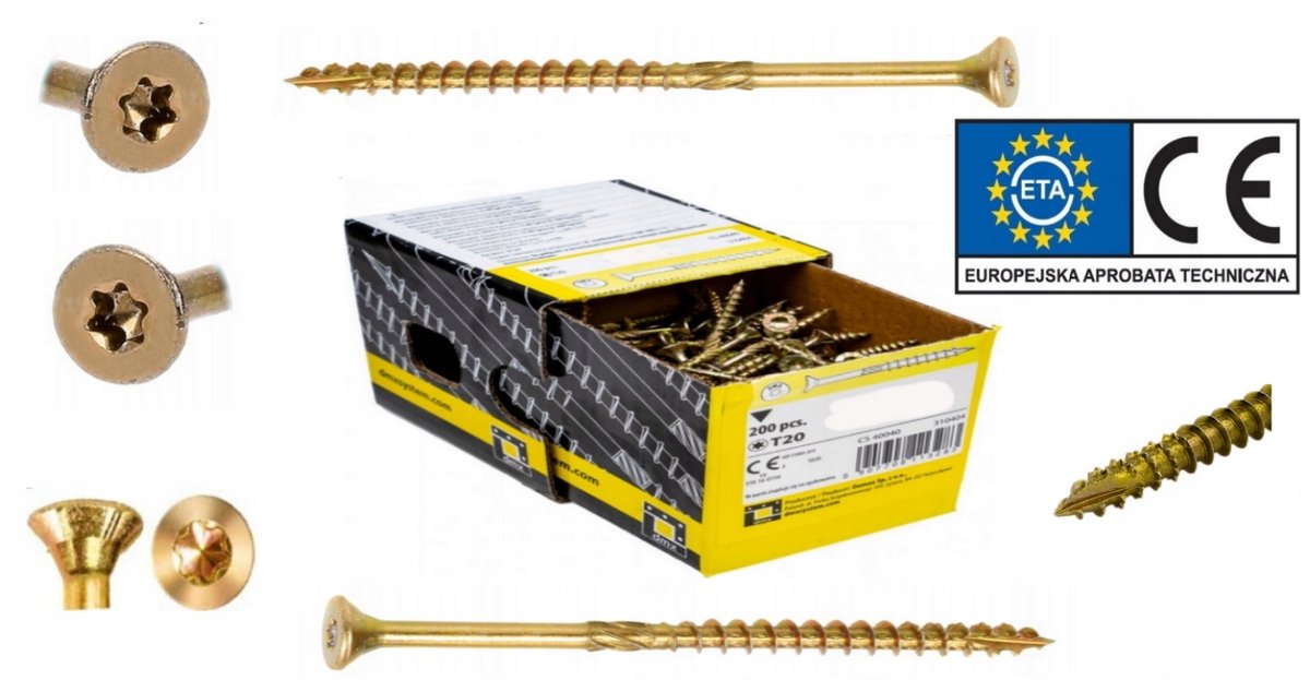 Domax Houtschroeven 4,5x45mm Verzinkt Torx 200 Stuks
