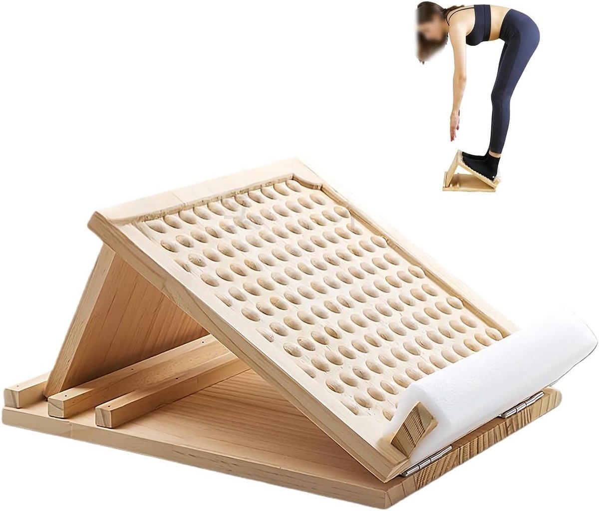 Calf stretcher wood inclined shelf 4 inclination angles adjustable slim board for stretching balance training foot - ShopVlot