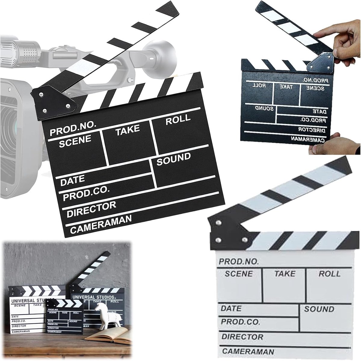 2pcs Film Valve 20x18cm Scene Film Valve Wooden Director Flap Board Film Props for Shooting Props, TV Series - ShopVlot