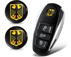 2 x Ø14mm 3D Key Emblem Stickers for Remote Control Car Moto Logo Key Badge Tuning Germany Flag KS 185 - ShopVlot