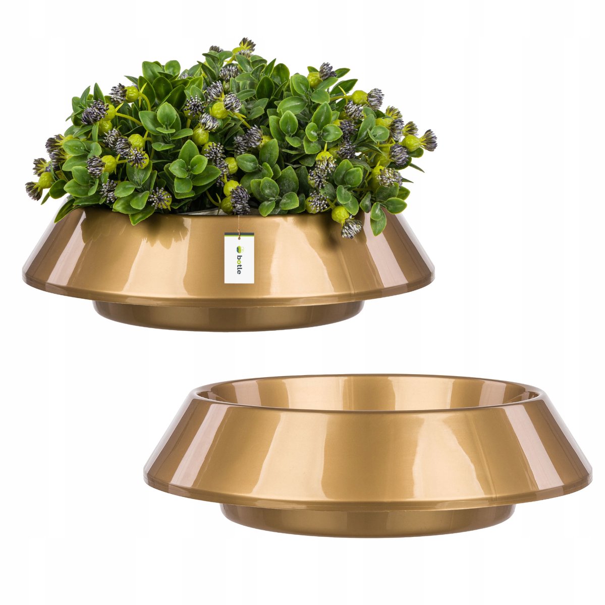 2x Gouden Grafpot Ø25cm Rond Glad Kunststof Duurzaam