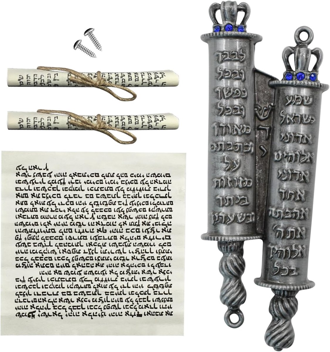 Mezuzah Front Door, Metal Mezuzah Cover with 2 Rolls for Jewish Gifts, Jewish Home Warming Decor, Christmas, Easter - ShopVlot