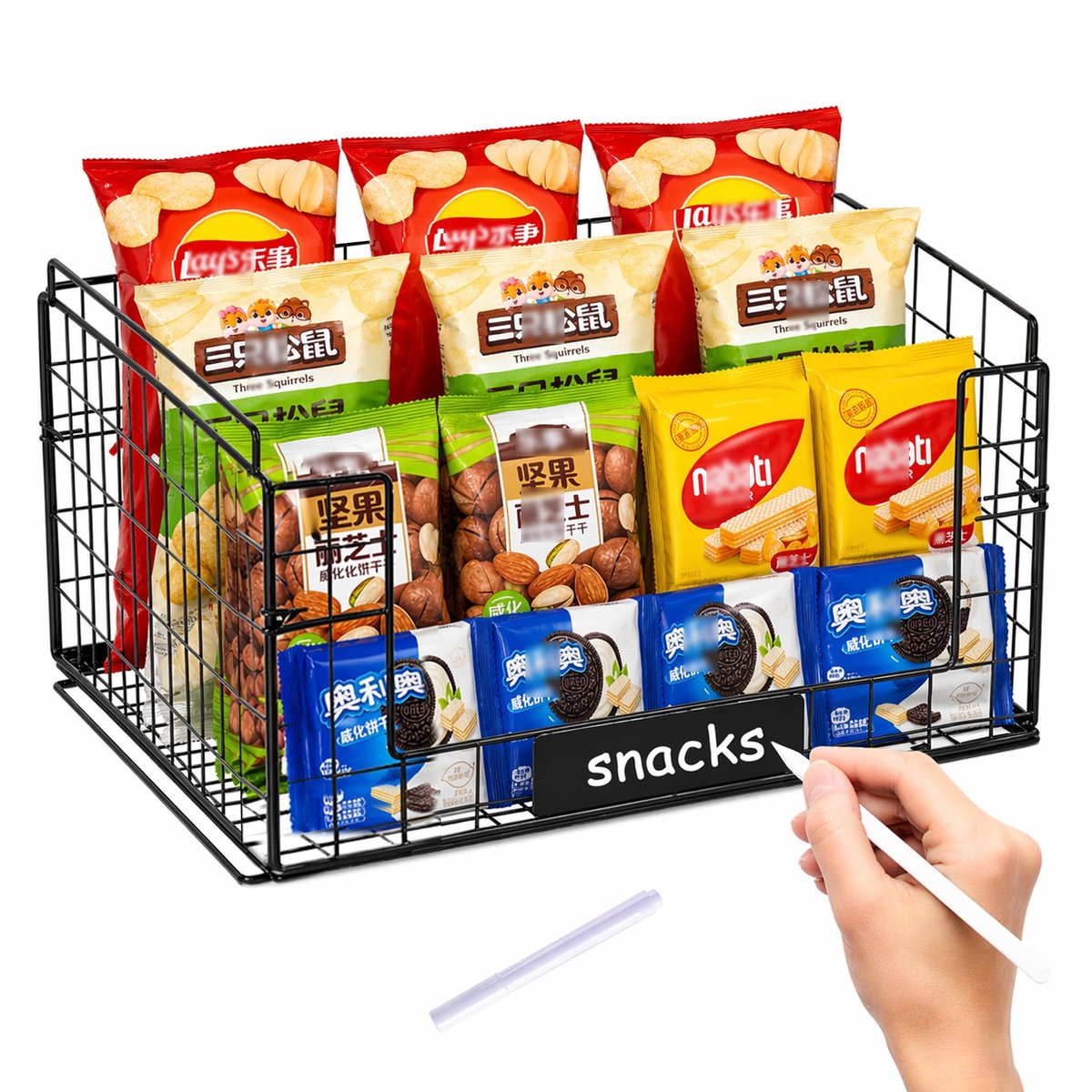Solidchoice - Snack Opslag Mand - Vouwbare Metalen Mand