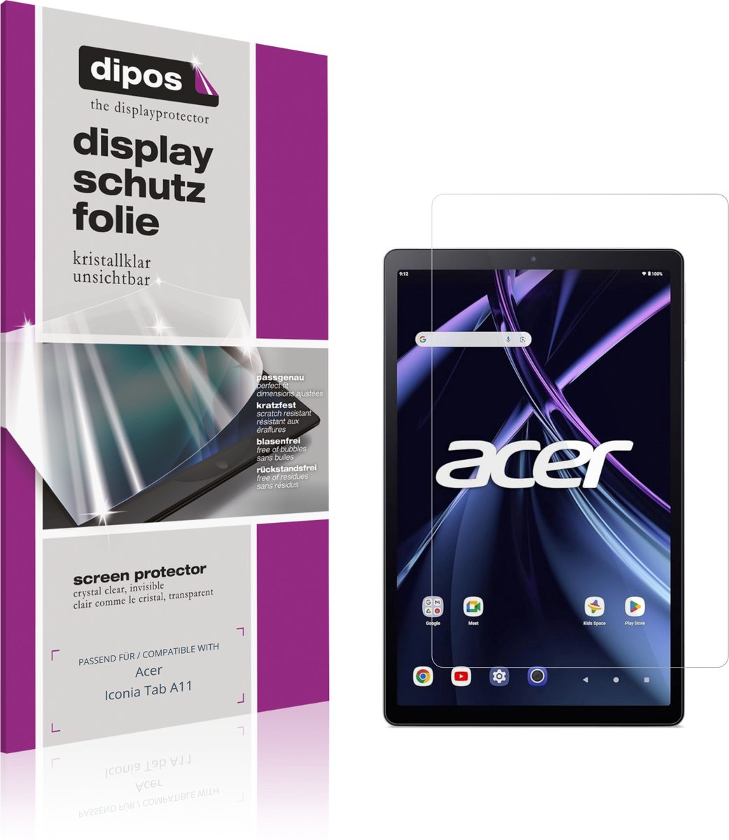 dipos – 2x Beschermfolie geschikt voor Acer Iconia Tab A11 | Krasbestendige & heldere Screenprotector Ultra-Thin