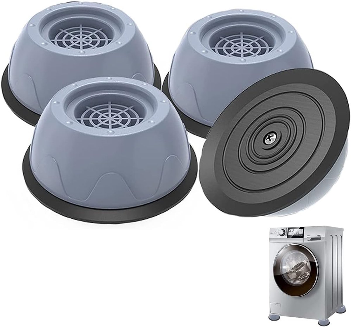 4 Pcs Washing Machine Skates Anti-Vibration Pad Feet Washing Machine Legs Easy to Install Washing Machine Tumble Dryer - ShopVlot