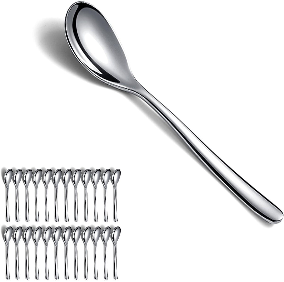 Solidchoice - Set van 24 RVS Theelepels, 14cm Geschikt voor Diverse Toepassingen