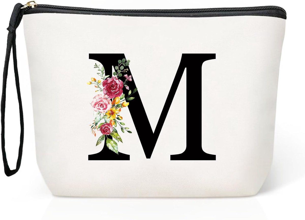 Grote make-uptas - make-uptas voor dames - canvas reistas - verjaardagscadeau voor vrouwen en moeder - cadeaus voor vriendinnen - bruid en bruidsmeisjes - M