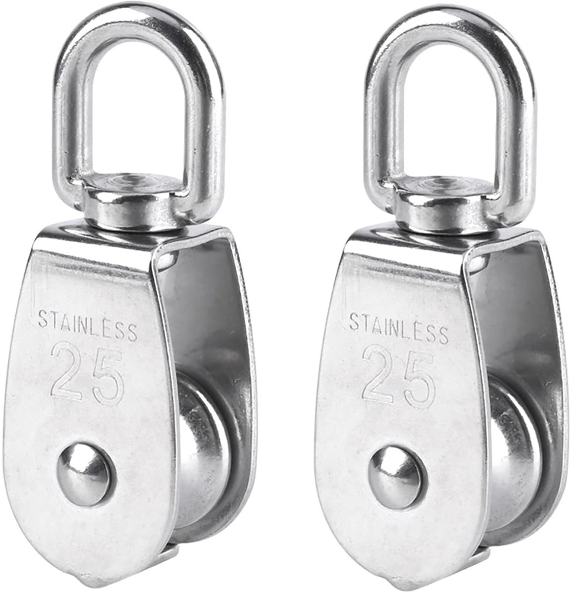 Solidchoice - Set van 2 RVS Pulley voor Optillen tot 150 kg
