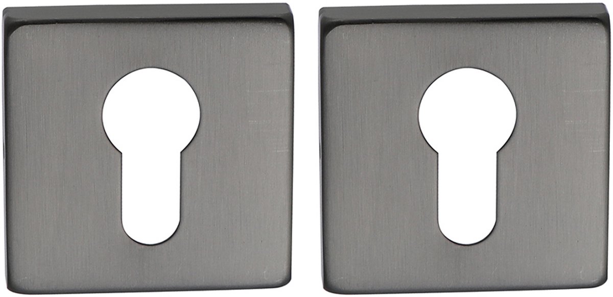Cilinderrozet vierkant 53x53x8,9mm gun metal PVD gecoat